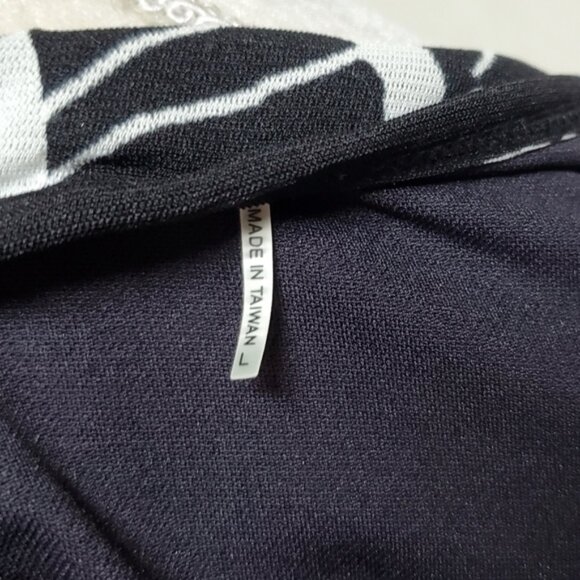 80s Rare Vintage Guess Black White Abstract Ditsy Floral Stretchy Mini Dress L - Picture 14 of 15